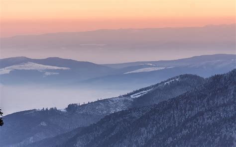 Download Horizon Sunset Sky Mountains Valley 2560x1600 Wallpaper
