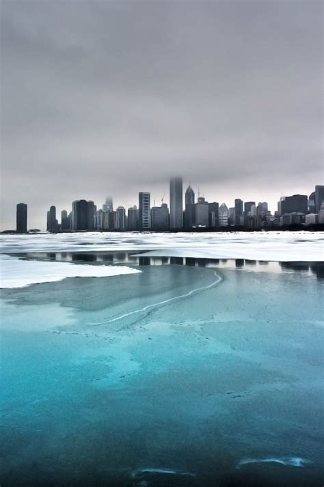 Frozen Lake And City Iphone 4s Wallpapers Free Download
