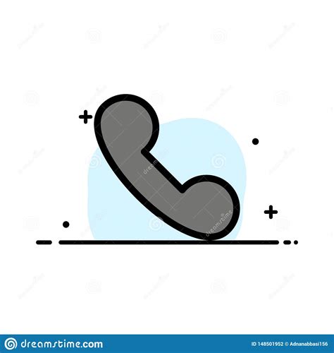 Call Incoming Telephone Business Flat Line Filled Icon Vector Banner Template Stock Vector