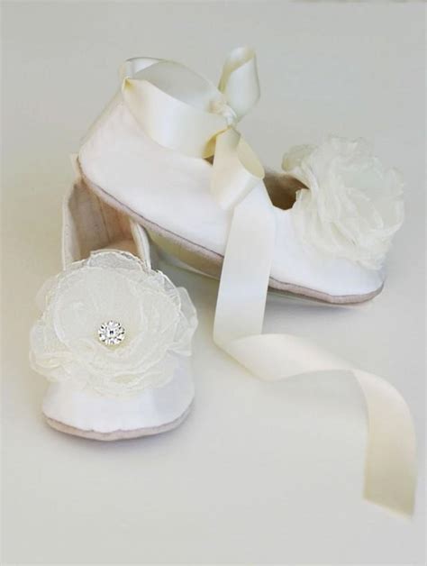Ivory Silk Flower Girl Shoe Easter Toddler Ballet Flat Little Girl