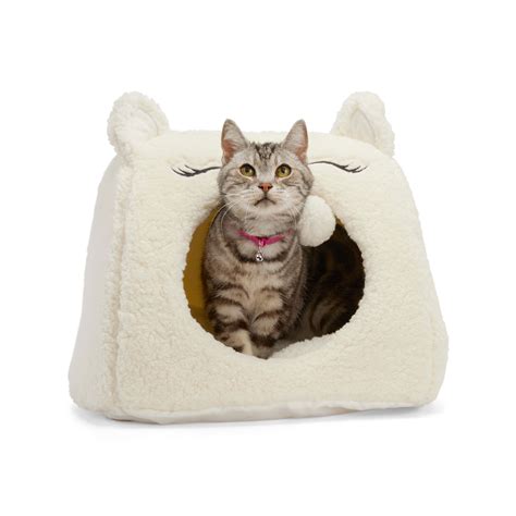 Everyyay Snooze Fest White Solid Pyramid Pod Cave Cat Bed 16 L X 15