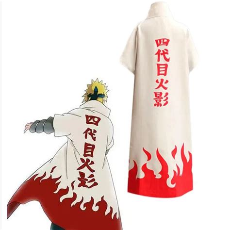 Anime Naruto Yondaime Hokage Cloak Minato Namikaze Uniform Cosplay