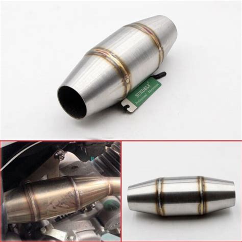 Universal Motorcycle Exhaust Pipe Muffler Expansion Chamber Stainless