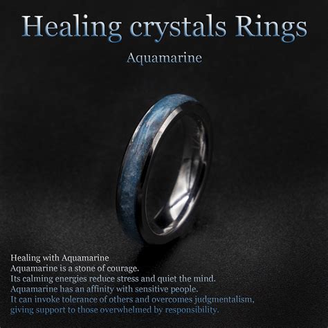 Aquamarine Ring Men Aquamarine Engagement Ring Ringband Healing