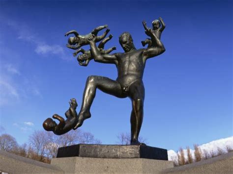 Over 14,000 plants of 150 different species. 'Statue of a Man and Babies, Frogner Park, Oslo, Norway ...