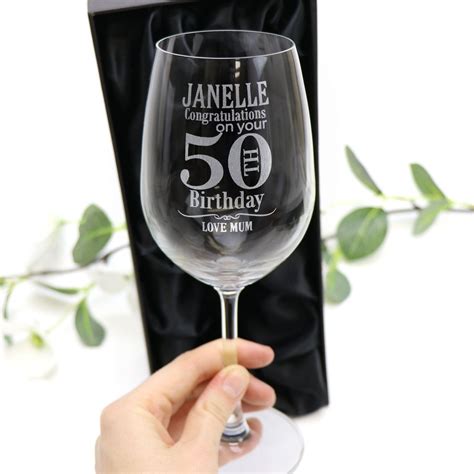 Personalised Engraved 350ml Birthday Wine Glass All Age Etsy