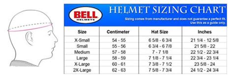 Motorcycle Helmet Sizing Chart Bell