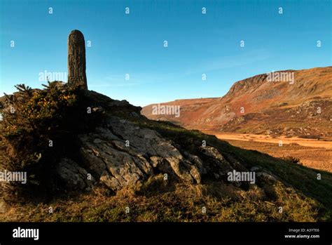 Standing Stone Cross At Glencolumbkille County Donegal Ireland Stock