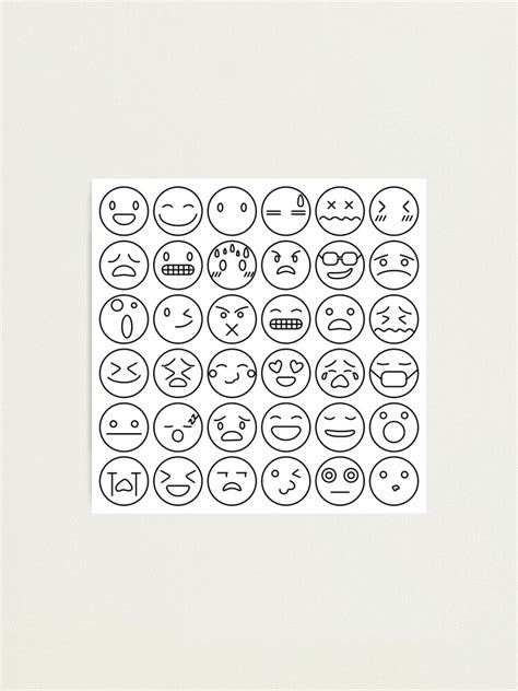 Emoticons Set Emoji Faces Collection Emojis Flat Style Happy And