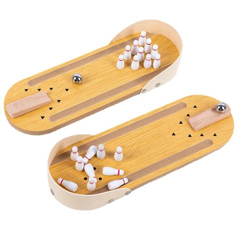 Bowling Board Game Children S Educational Wooden Toys Mini Bowling Ball