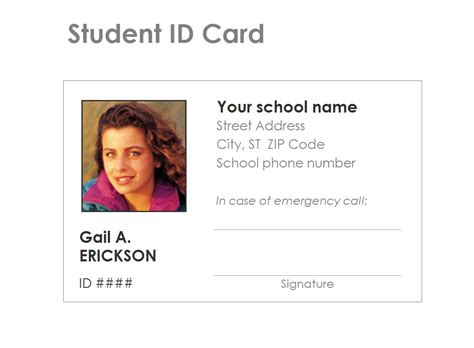 Student Identification Card Template