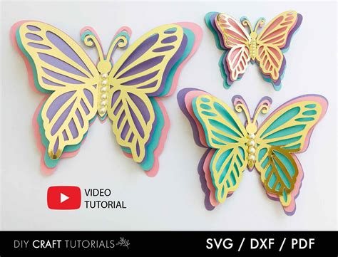Butterfly SVG, Butterfly template, 3D Butterfly svg, Printable