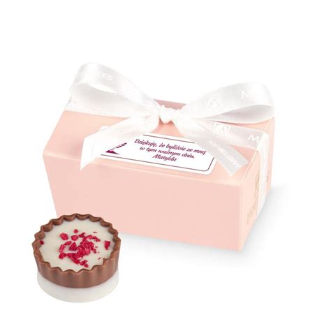Cukierki Podziękowania Dla Gości Komunijnych - Podziękowania dla gości komunijnych Mini Ballotin Pink no.1 z Twoim tekstem