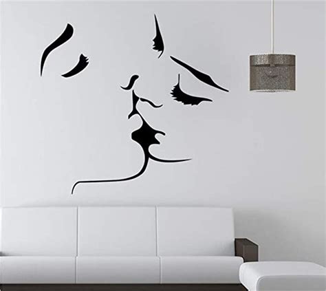 Couples Kiss Wall Decalsvinyl Removable Pvc Stickers Decor For Home Bedroom Living