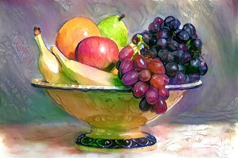 Watercolor Fruit Still Life At