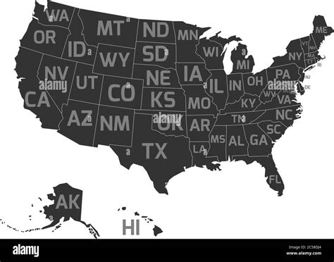 Mapa De Estados Unidos De América También Conocido Como Eeuu Con
