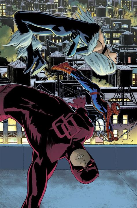 Daredevil Black Cat Spider Man Spider Man Marvel Cómics Héroes Marvel
