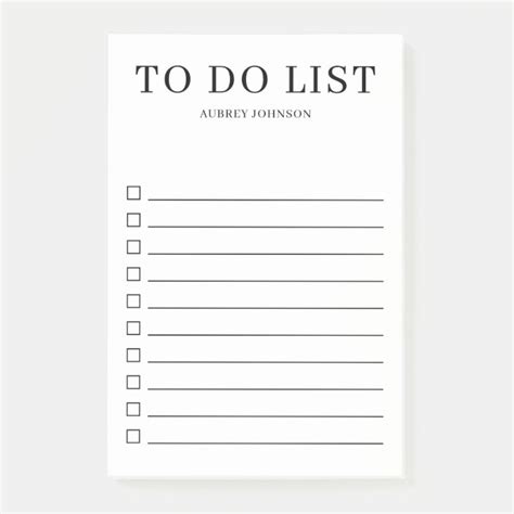 Simple Elegant To Do List Post It Notes