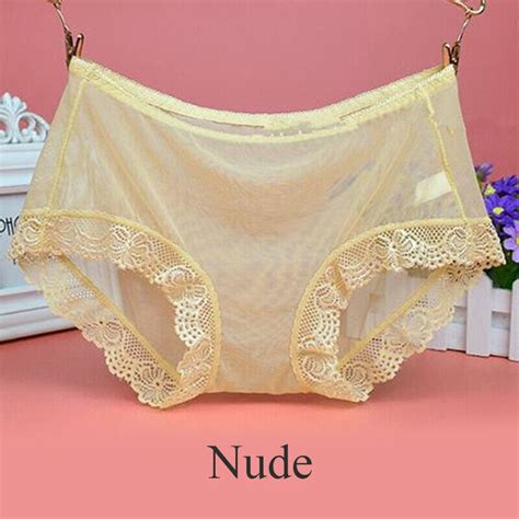 Womens Sheer Panties See Through Lace Mesh Knickers Underwear Briefs