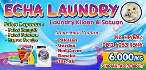 Contoh Desain Spanduk Laundry Keren Sibakua