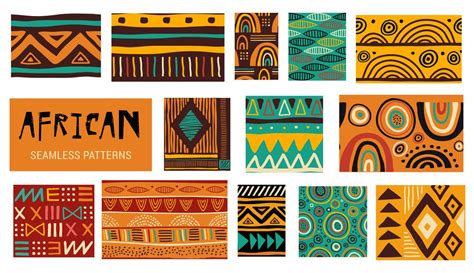 Seamless African Modern Art Patterns Vector Collection Wall Mural City