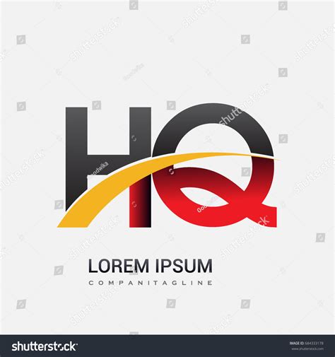 Initial Letter Hq Logotype Company Name Colored Royalty Free Stock