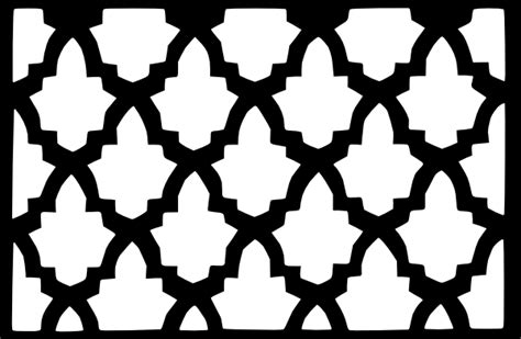 Moroccan Lattice Tile Black White Clip Art At Vector