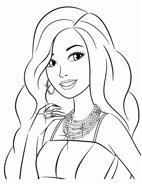 Barbie Coloring Pages For Girls To Print Coloring Home