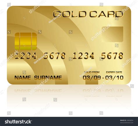 Vector Illustration Realistic Gold Credit Card Stock Vector 24838204