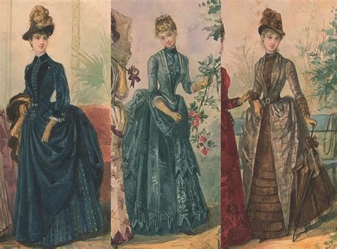 Festive Attyre Bustle Dress 1880 Fashion Plate Dress History