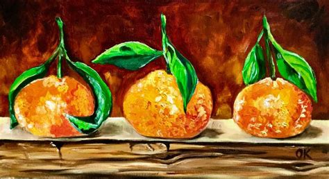 Clementines Still Life Painting By Olga Koval Saatchi Art