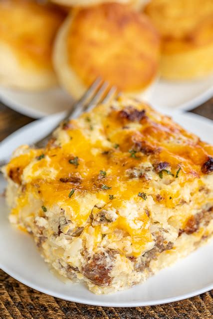 Sausage And Ranch Hash Brown Breakfast Casserole Plain