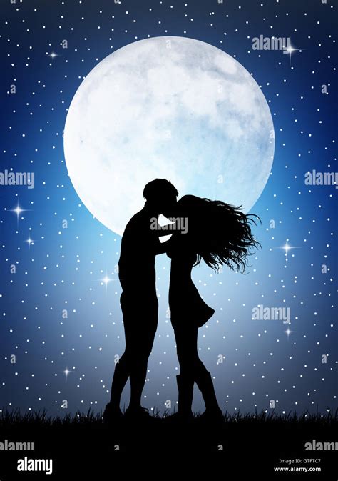 Silhouette Couple Moonlight Stock Photos And Silhouette Couple Moonlight