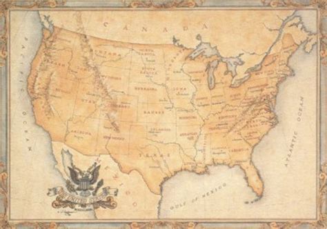 United States Map Old Looking