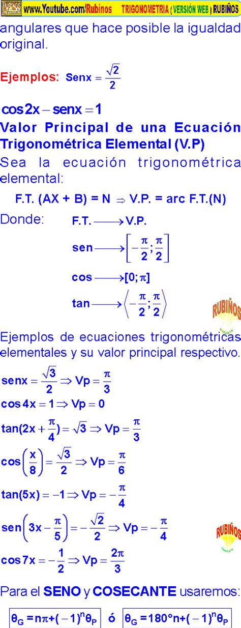 Ecuaciones TrigonomÉtricas MÉtodos Y Ejemplos