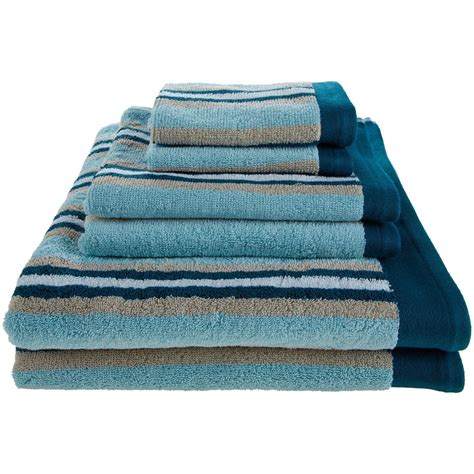 Striped 2 Piece Bath Towel Set Premium Long Staple Cotton 4 Colors