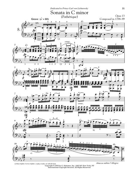 Ludwig Van Beethoven Piano Sonata No 8 In C Minor Op 13