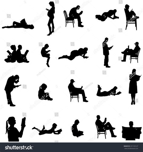 Vector Silhouettes People Sitting Chair Stock Vector (Royalty Free ...