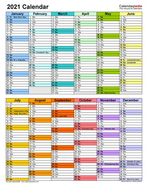 Calendarpedia 2021 Calendar