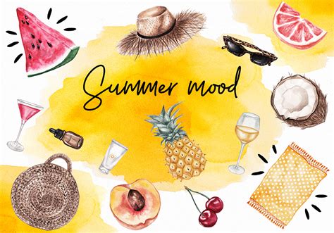 Summer Mood Watercolor Set On Behance