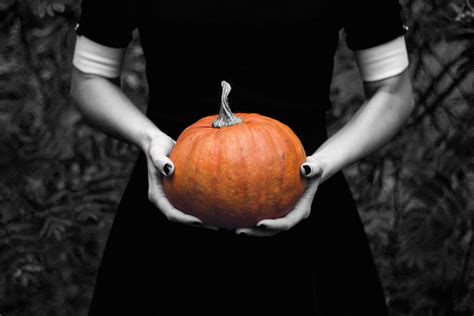 Free Images Hand Black And White Produce Pumpkin Halloween