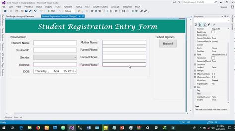 How To Make Design Student Registration Form In Visual Basic Youtube