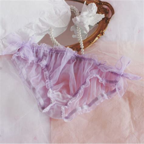 Women Lolita Sheer Underwear Bowknot Pleated Frill Chiffon Knicker Sexy Briefs Ebay