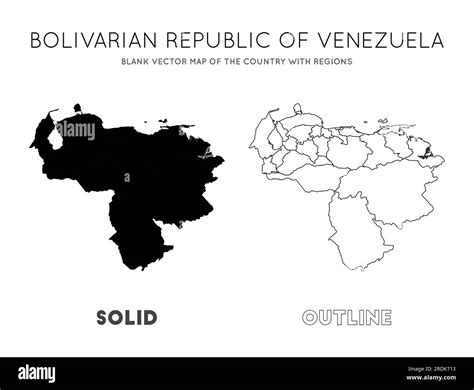 Venezuela Map Blank Vector Map Of The Country With Regions Borders Of