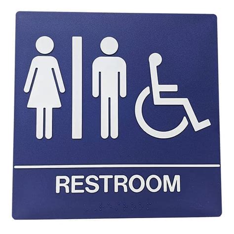 Hs69r Ada Unisex Restroom Sign W Braille 8 X 8