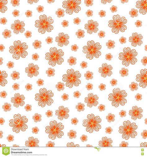Seamless Orange Flowers Pattern Stock Illustration Illustration Of