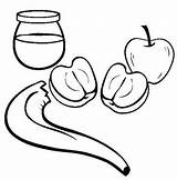 Coloring Honey Apple Rosh Hashanah Popular sketch template