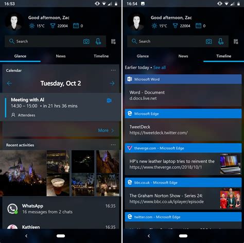 Microsoft Launcher 50 For Android Brings New Feed Ui Timeline Support
