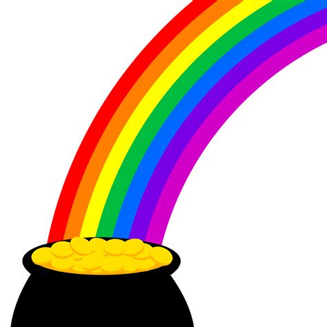 Rainbow With Pot Of Gold Clip Art Png Download Full Size Clipart