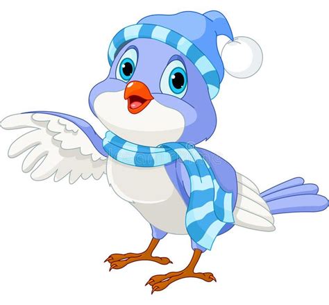 Illustration About Cartoon Illustration Of A Cute Winter Talking Bird